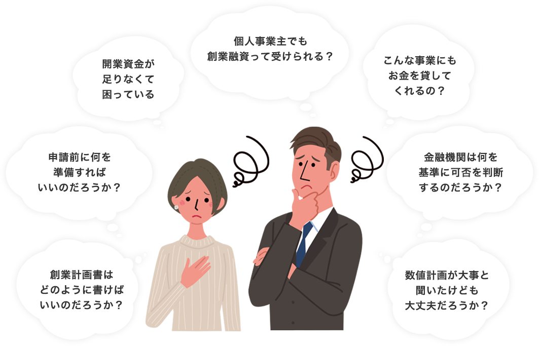 創業融資・公庫融資についてこんなお悩みありませんか？